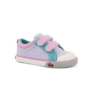 See Kai Run Robyne Light Pink and Aqua Sneaker, Sz. 10.5